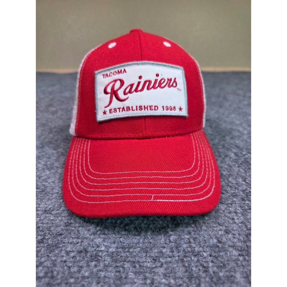 Tacoma Rainiers Trucker Hat OSFA Melonwear Red White Mesh Back MiLB Baseball Cap